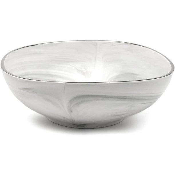 Yedi YCC773, 12.2'' Porcelain Square Bowl, Bone China Soup Ramen Bowl w/ Marble Design, Ceramic
