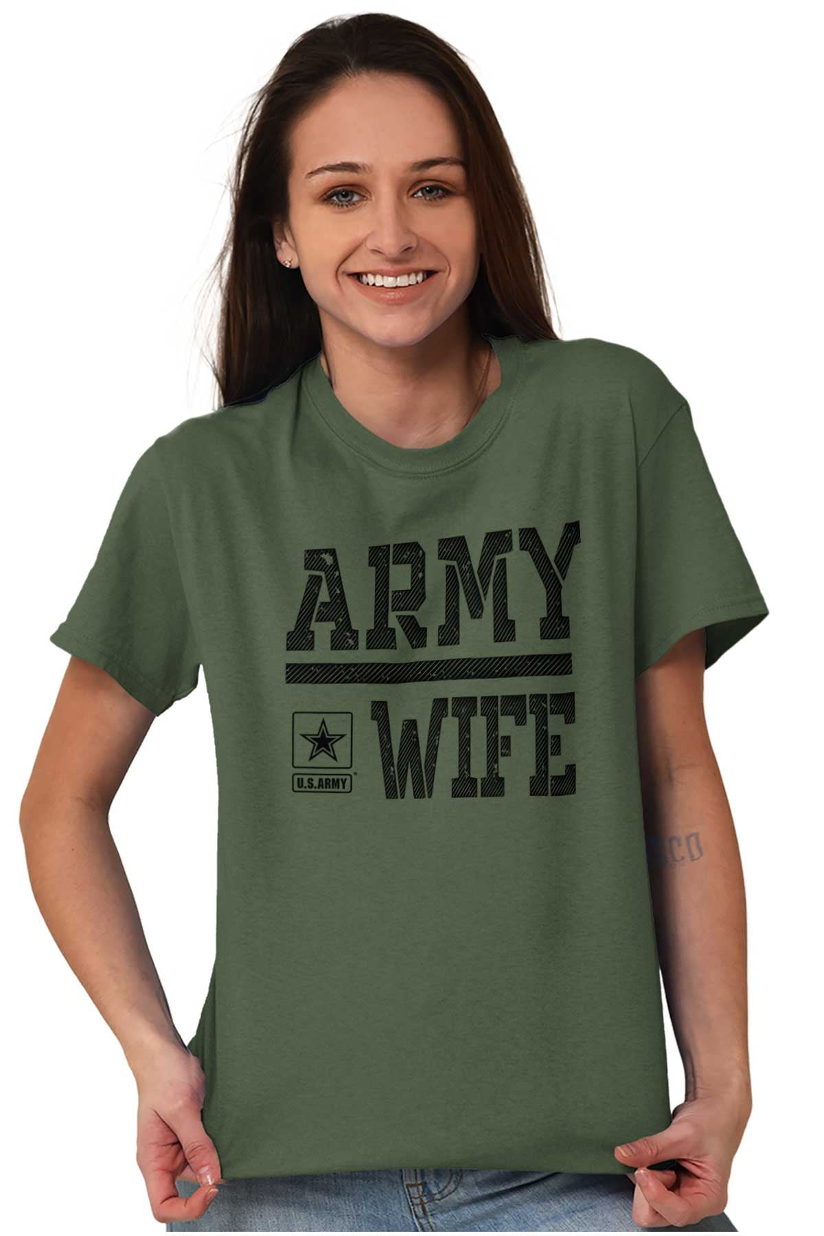 US Army Wife Military Soldier Pride Women's Graphic T Shirt Tees Brisco ...