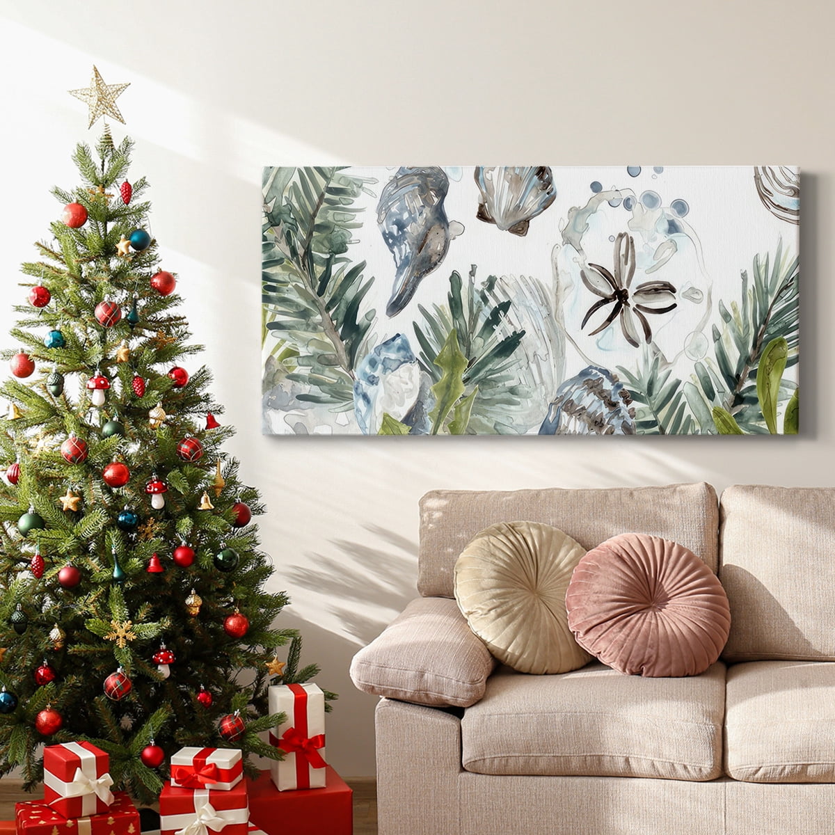 Coastal Christmas Shell Collection D- Gallery Wrapped Canvas