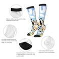 thumbnail image 3 of Masiiu Bluey Print Adult Crew socks, Comfortable Novelty Colorful Patterned, Breathable, Stylish Colorblock for Men Women, 3 of 6