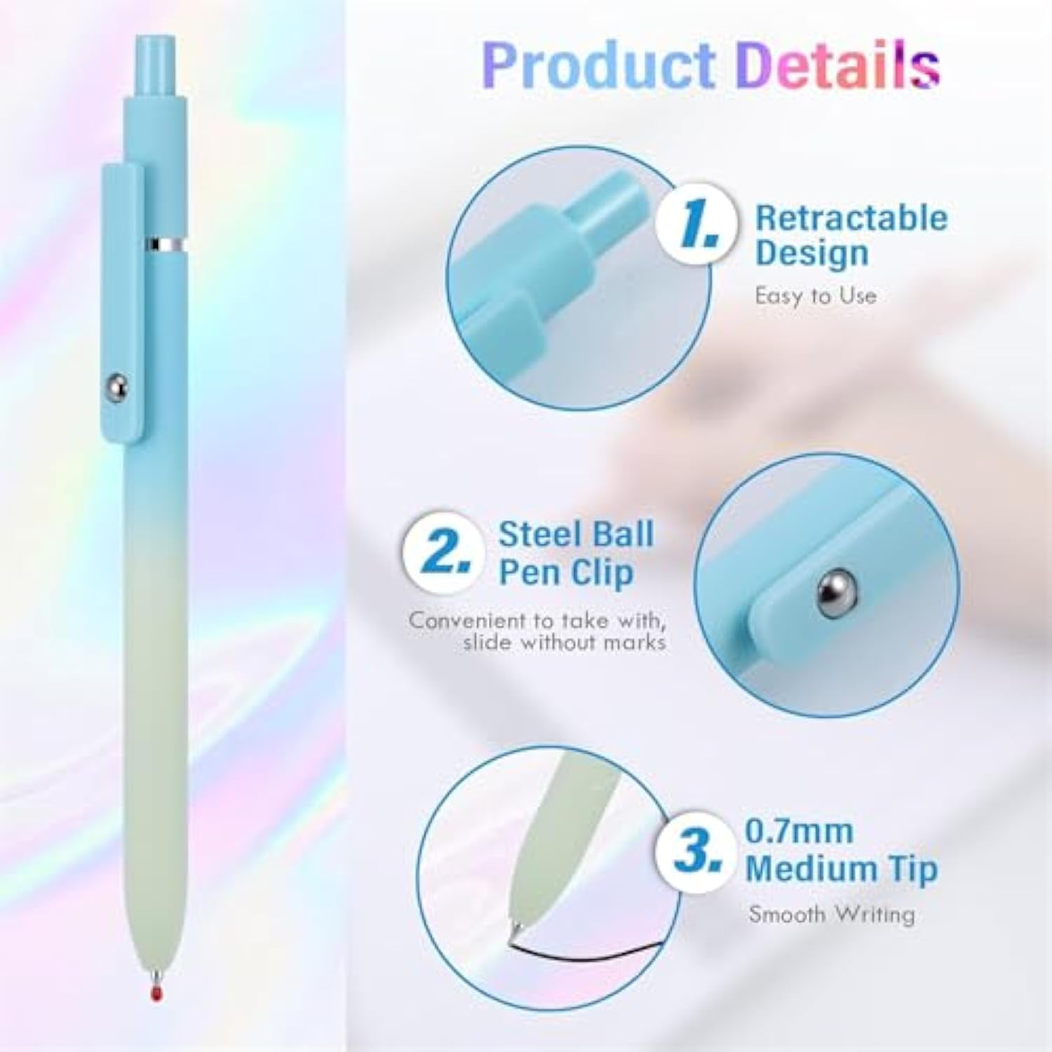 2025 New Emboadlie 5 Pcs Gel Ink Pens,Gettoreach Gel Ink Pens,0.7mm Medium Tip Black Ink Roller Ball Pen, Quick Drying Pen For Smooth Writing (10pcs)