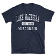 thumbnail image 1 of Lake Wazeecha Wisconsin Classic Established Men's Cotton T-Shirt, 1 of 1
