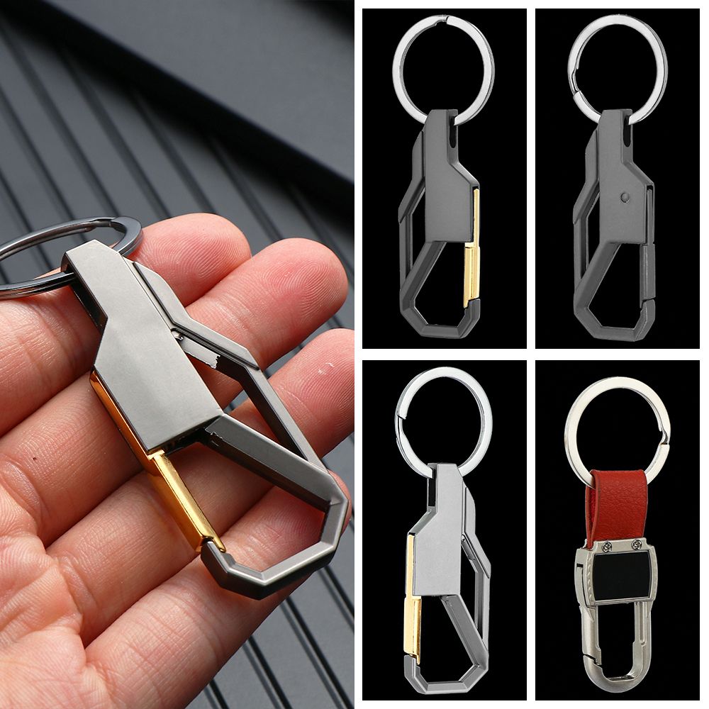 High Quality Creative Car Key Chain Outdoor DIY Keyring Holder Luxury  Leather Keychains Men Keychain Black Clasp 2 