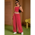 thumbnail image 6 of DARING DIVA Women's Yoga Set Camisole and Wide Leg Pants XL Red, 6 of 7