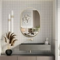 thumbnail image 6 of RACHMADES Oval Bathroom Mirror Capsule Wall Vanity Mirror, 2 pieces Large Modern Mirror with Gold, 6 of 8