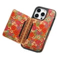 thumbnail image 6 of ELEHOLD for iPhone 15 Pro Case, Compatible with Mag Safe Accessory Flower Luxury Leather Detachable Card Holder Kickstand Shockproof Wallet Case for iPhone 15 Pro,Red, 6 of 8