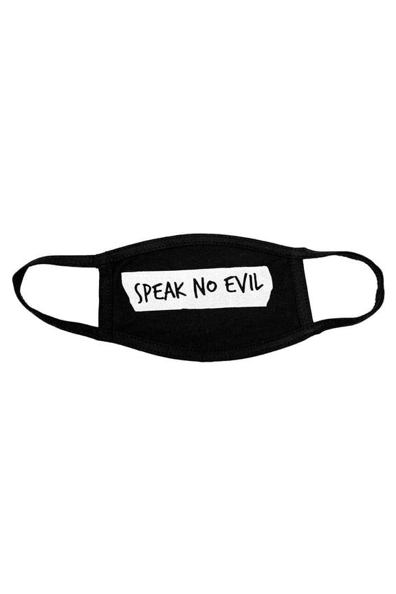 Face Mask-Speak No Evil-Black