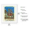 thumbnail image 2 of Visit Tunisia - Land of Traditions - North Africa - Vintage Travel Poster by Hatem El Mekki c.1954 - Fine Art Rolled Canvas Print 16in x 20in, 2 of 4