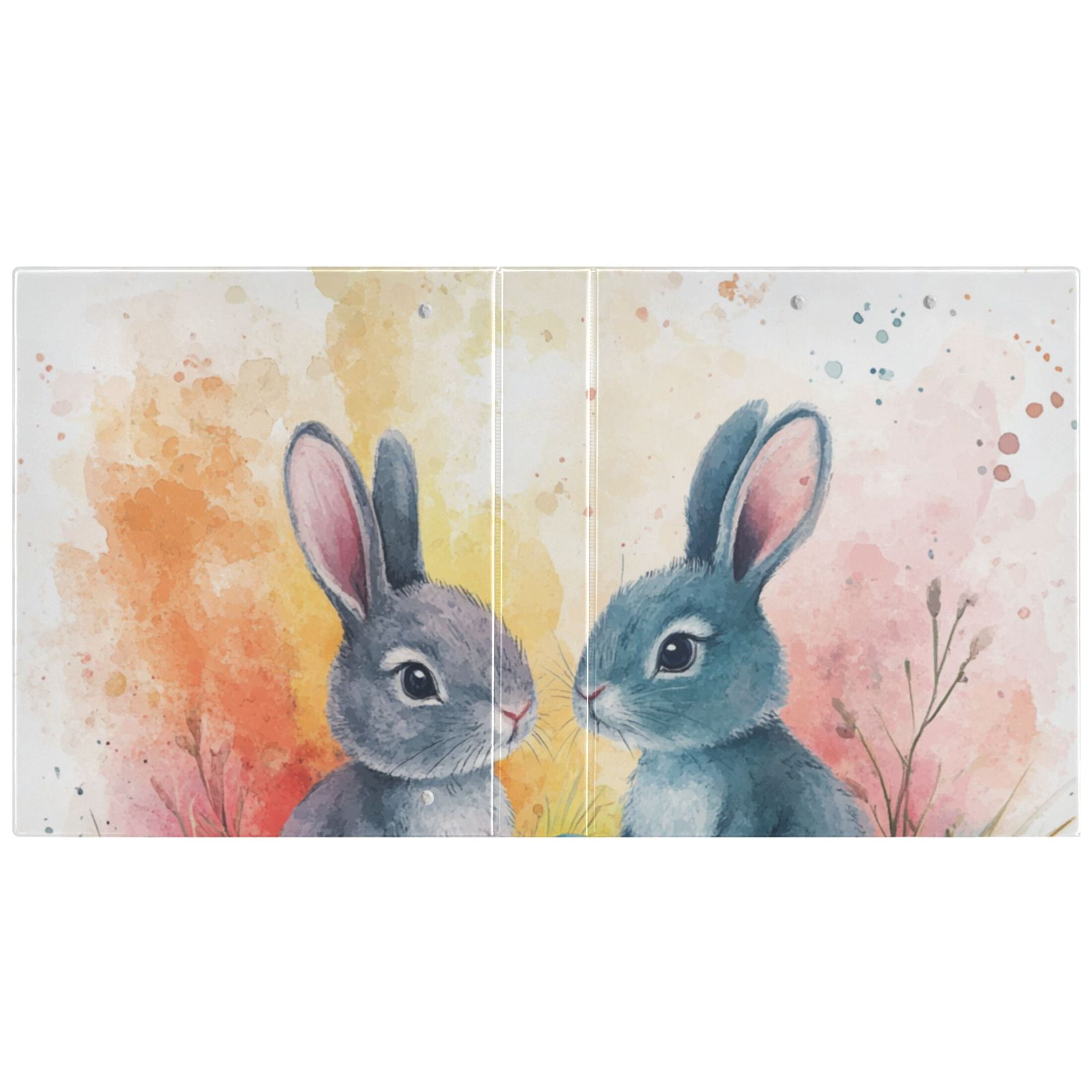 Easter Eggs Bunnies Leaves 3 Ring Binders 1.5 inch Hardcover File Folders with Interior Pockets A4 Size Organizer for School Office Hospital