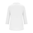thumbnail image 5 of Lmueinov Womens Tops 3/4 Length Sleeve Shirts with Collar V Neck Business Casual Work Tunic Blouses Basic Tees 2025 Fall Outfits, 5 of 7