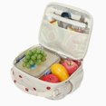 thumbnail image 4 of TOUMENY Strawberry Insulated Lunch Bag Corduroy, Cute Cooler Tote with Adjustable Strap for Work Picnic, Portable Food Container for Meals Snacks Drinks, 4 of 7