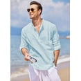 thumbnail image 4 of COOFANDY Men's Cotton Linen Shirts Long Sleeve Casual T-Shirts Hippie Summer Beach Tops, 4 of 6