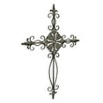 thumbnail image 2 of 22" Gray Metal Scroll Design Gray Hanging Cross Wall Decor, 2 of 5