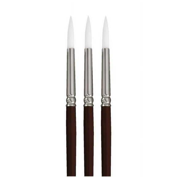 SAX 1567537 True Flow Optimum White Taklon Long Round Brush, Size 6 - Pack of 3