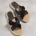 thumbnail image 6 of Cethrio Womens Summer Comfort Flats Sandals- 2025 Wide Width Slides Sandal Flower Black Dressy Sandals/ Slides Size 5.5, 6 of 10