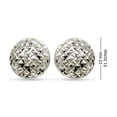 thumbnail image 4 of LeCalla 925 Sterling Silver Light-Weight Jewelry Diamond-Cut Half-Round Latch-Back Earrings for Women and Teen 13MM, 4 of 7