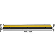 BENTISM 4 Pack of 1-Channel Rubber Cable Protector Ramps Heavy Duty 22046lbs Load Capacity Cable Wire Cord Cover Ramp Speed Bump Driveway Hose Cable