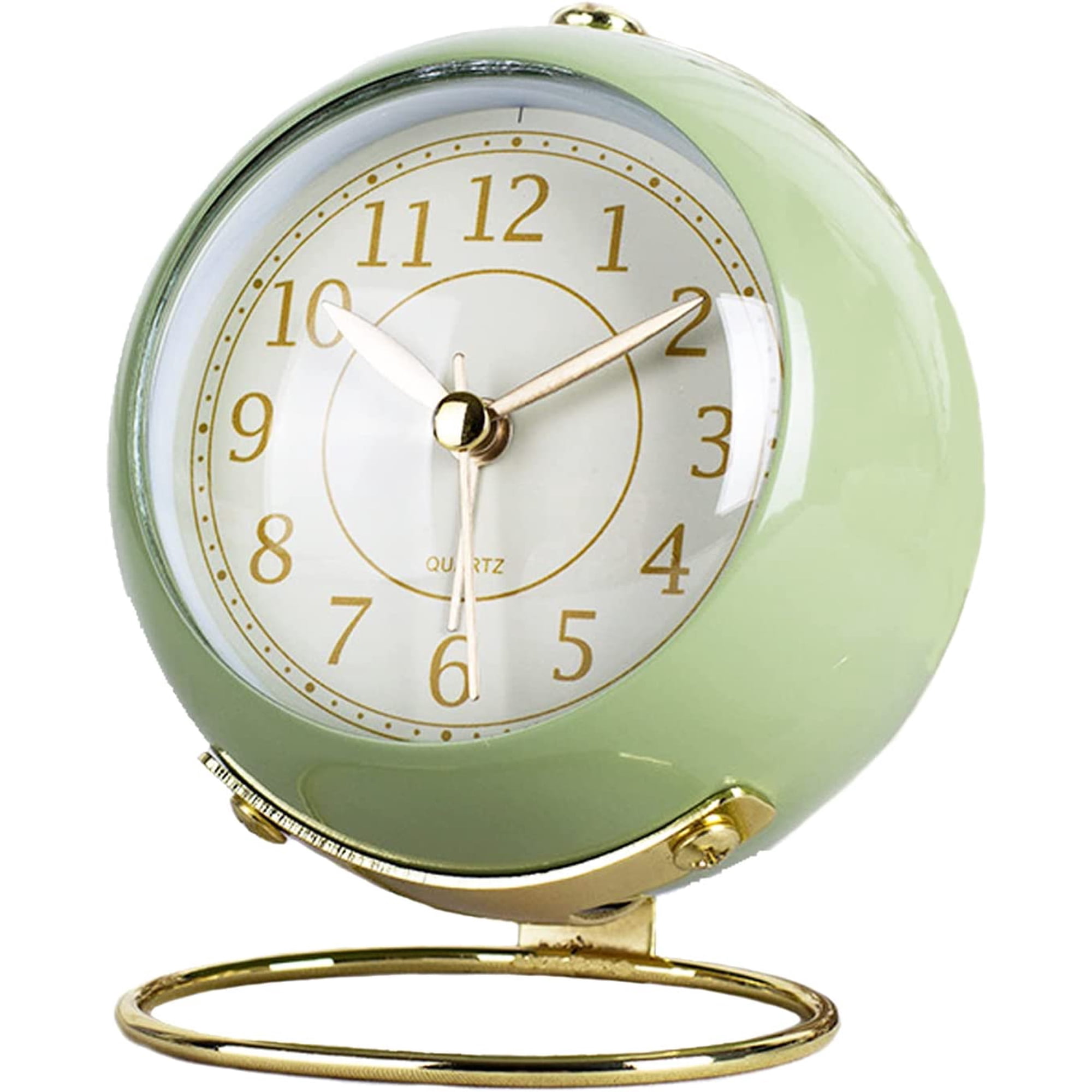 Crazyview Alarm Clocks,Retro Backlight Cute Simple Design Small Desk Clock with Night Light,Silent Non-Ticking,Battery Powered,for Kids,Bedroom ,Travel,Kitchen,Bedside Desktop