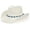 White, variant on Western Cowgirl Hat, Straw Cowboy Hat for Women with Shapeable Brim, Beaded Hearts Trim, Shapeable Cowboy Hat
