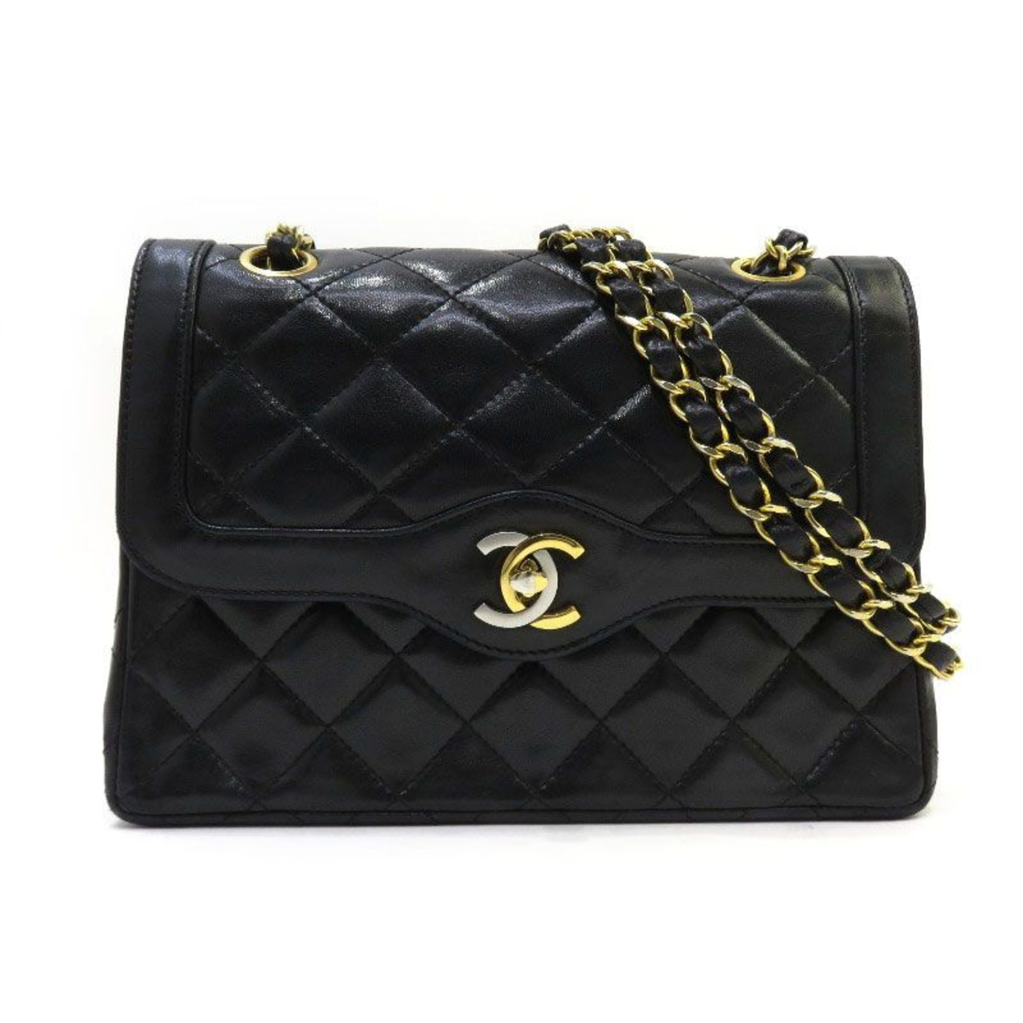 Authenticated Used CHANEL Chanel matelasse Paris limited W chain flap ...