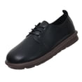 thumbnail image 2 of Loafers for Women Comfortable Lace Up Penny Loafer Ladies Business Casual Dressy Shoes Solid Color Leather Shoes Round Toe Flat Shoes, 2 of 9