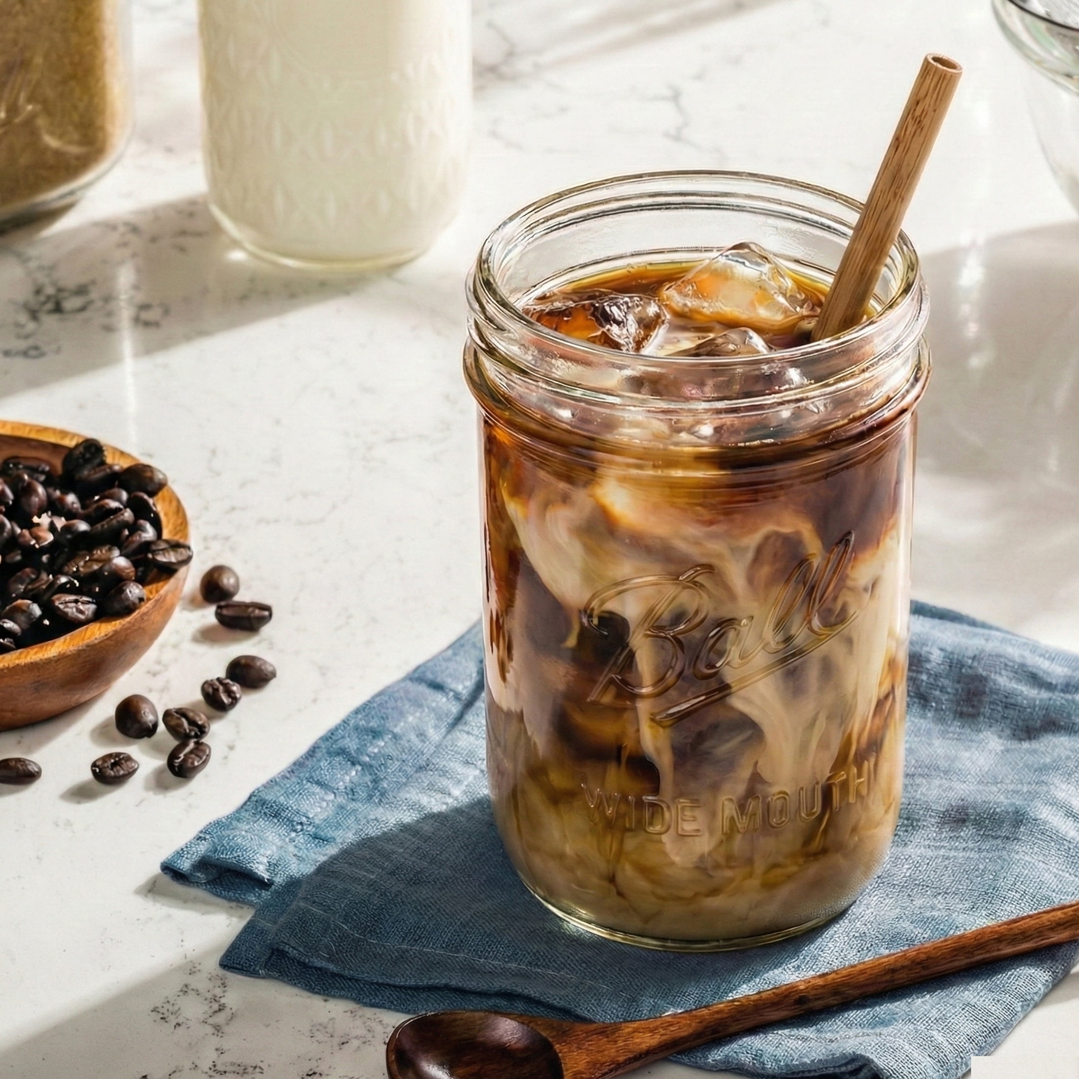 Ball Glass Mason Jars with Lids & Bands, Wide Mouth - Thumbnail 3