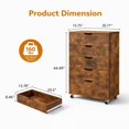 thumbnail image 5 of Jopath 5 Drawer Dresser for Bedroom,Modern Wood Storage Cabinet with Wheels,Tall Chest of Drawers for Living Room,Hallway,Entryway,Rustic Brown, 5 of 8