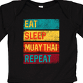 thumbnail image 4 of Inktastic Eat Sleep Muay Thai Repeat Boys or Girls Long Sleeve Baby Bodysuit, 4 of 5