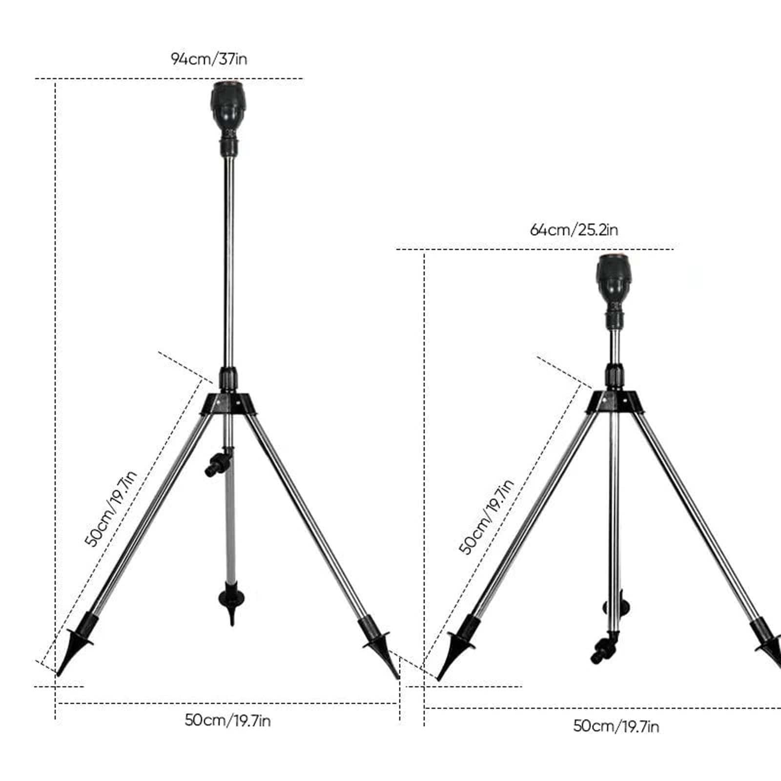 Qholemyo 360 Degree Rotating Tripod Lawn Sprinkler Garden Water Sprinkler For Yard Patio Telescopic Support Stand