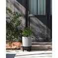 thumbnail image 4 of Veradek Mason Series Raised Demi 12" Plastic-Stone Planter with Stand - 2-Pack White/Black, 4 of 10