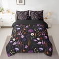 thumbnail image 2 of Feelyou Mystic Purple Groovy Twin Bedding Sets 7-Piece, Bohemian Jungle Flower Bedding Comforter Set, Mandala Western Botanical Reversible Sheet Sets, Ultra Soft Bedroom Decor, 2 of 7
