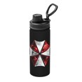 thumbnail image 1 of Botella de agua deportiva con aislamiento de acero inoxidable de 18 oz, con símbolo de Resident Evil Corp., ideal para viajes, gimnasios, deportes al aire libre., 1 of 5