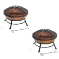 thumbnail image 1 of DeckMate Avondale Outdoor Patio Portable Steel Bowl Fire Pit, Copper (2 Pack), 1 of 5