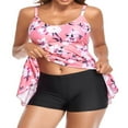 thumbnail image 4 of Women Tankini Swimsuit Floral Print Tank Top with shorts Tummy Control Two Piece Beach Bathing Suits, 4 of 7