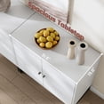 thumbnail image 5 of FANRAL 31.5" Wide Sideboard Buffet with Doors,Adjustable Shelf,Modern Minimalist Storage Console for Living Room Kitchen Dining Room,White Storage Cabinet, 5 of 7
