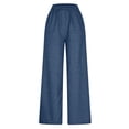 thumbnail image 7 of Women's Wide Leg Jeans High Waisted Straight Leg Stretchy Baggy Denim Pants with Pockets Dark Blue 2XL, 7 of 7