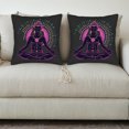 thumbnail image 3 of Set of 2 18x18in Throw Pillow Covers - Design with Intricate Patterns for Couch Bed Car - Mystical Purple & Pink with Radiant, 3 of 8