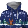 thumbnail image 4 of Pntutb Estampado navideño Otoño e invierno Hombres y mujeres Suéter con capucha Suéter suelto Top Pntutb Pntutb-2579, 4 of 5