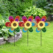 LEORX 3Pcs Kids Toddler Plastic Windmill Assorted Color Garden Decor Creative Design