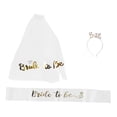 thumbnail image 1 of Faja de novia dorada con diadema, pañuelo para la cabeza, brillo dorado, resistente a la abrasión, banda para novia, decoraciones para fiesta nupcial, 1 of 12