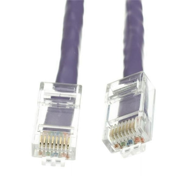Cat5e Purple Ethernet Patch Cable, Bootless - 2 ft.