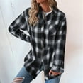 thumbnail image 2 of Cathalem Women Long Sleeve Jacket Coat Plaid Women's Cardigan Fall Winter Womens Shirt Blouse Tops, 2 of 6