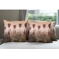 thumbnail image 6 of Ambesonne East Throw Pillow Cover 4 Pack, Hot Air Balloon Myanmar, 24", Peach Orange Cinnamon, 6 of 7