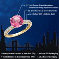 thumbnail image 2 of Gem Stone King 14K Two Tone Gold Pink Mystic Topaz and Lab Grown Diamond Engagement Ring for Women | 2.03 Cttw | Round 7MM | Gemstone November Birthstone | Size 5, 2 of 6