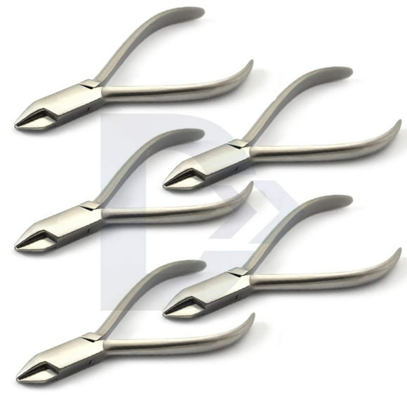 5 Pcs Pinces Orthodontiques 12.5cm Fermoirs Trois Broches 3 Mâchoires Fil de Pliage Lingual Réglage de l'Arche intraoral Instruments Dentaires