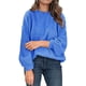 thumbnail image 1 of Suéter de moda para mujer, suéter de manga larga, informal, de punto acanalado, para invierno, suéter, camisa, top, 1 of 5