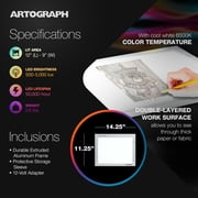 Artograph LightPad® 930 LX - 12 x 9 Thin, Dimmable LED Light Box for Tracing, Drawing