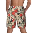 thumbnail image 2 of Lsque Mens Swim Trunks Roosters And Peonies Flowers Pattern - Bathing Suit Compression Liner - Beach Swim Shorts Swimwear - (S-3XL) - Stretch Quick Dry -Large, 2 of 9