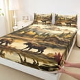 thumbnail image 3 of Homewish Safari Bear Moose Twin Sheet Sets,Rustic Farmhouse Cabin Twin Fitted Sheet,Autumn Country Plant Flat Sheet For Boys Teens,Super Cozy Room Decor,3 Pieces, 3 of 7