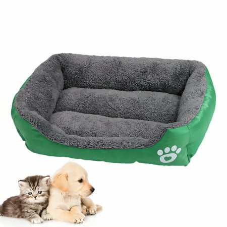 AUQ Cat Beds Thickening Heated Cat Bed Cat Couch Green 16.93*12.60in